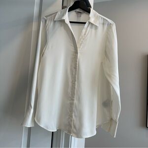 H&M Satin Elegant White Women's Blouse